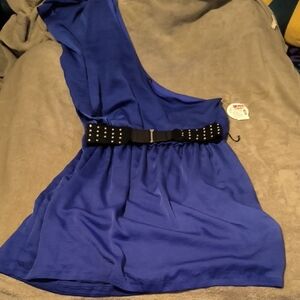 NWT City Triangles | Blue One Shoulder Dress